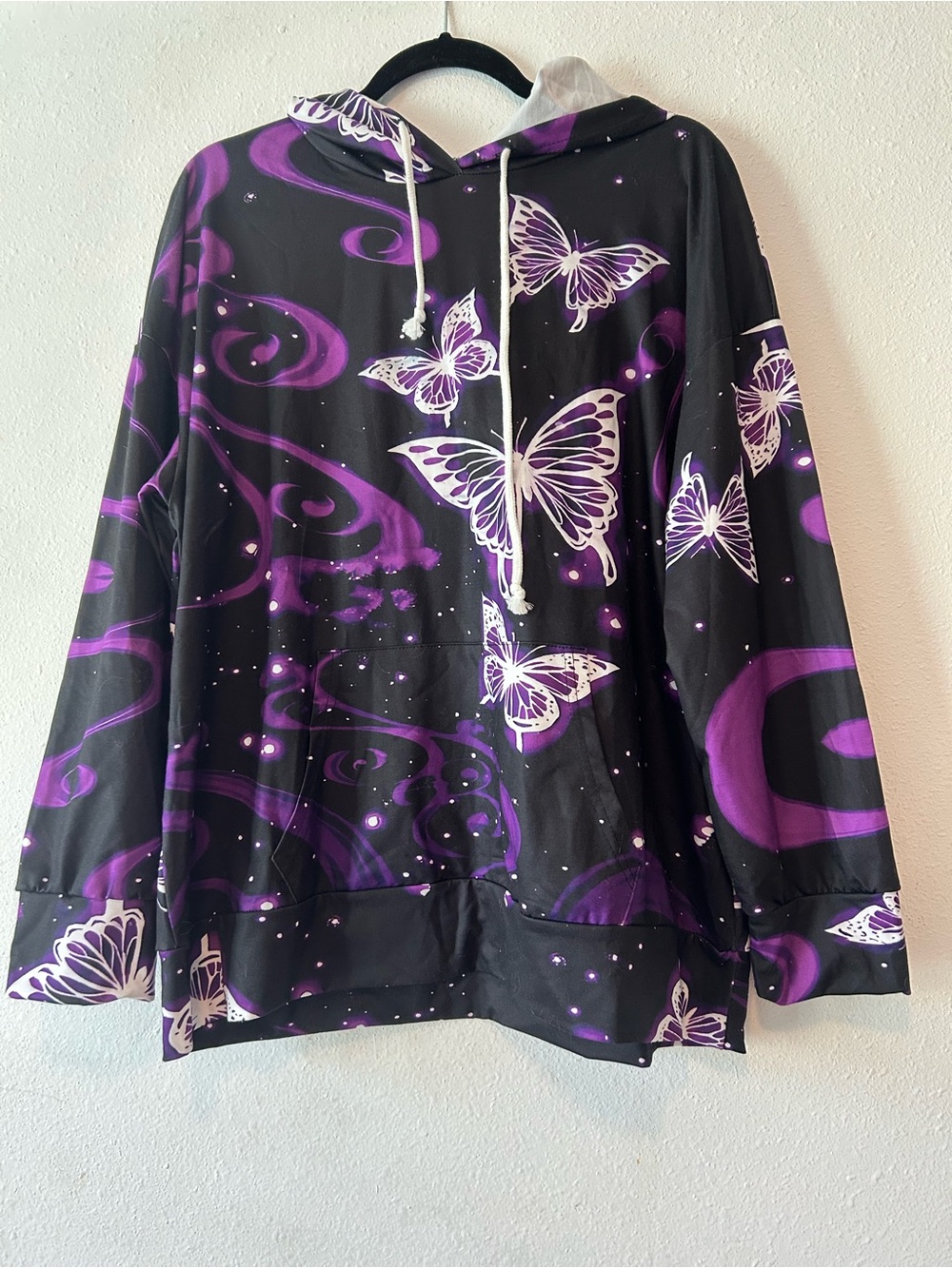 Women’s Black & Purple Butterfly Hoodie Sweater